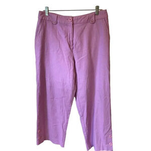 Kim Rogers Signature Linen Blend Purple Casual Dress Pants Women Size 10 Pocket